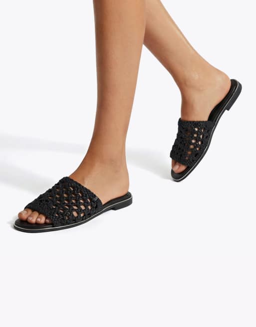 KG Kurt Geiger Rhoda mule flat sandals in black, 4 of 4