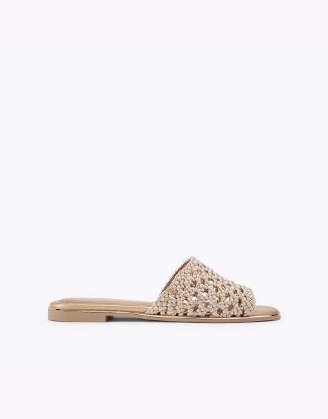 KG Kurt Geiger Rhoda mule flat sandals in gold - view 1