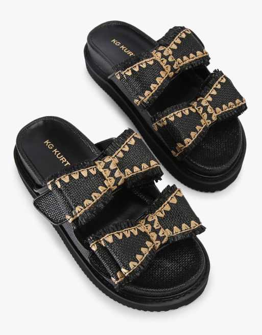 KG Kurt Geiger Robbie flat sandals in black combination, 2 of 4