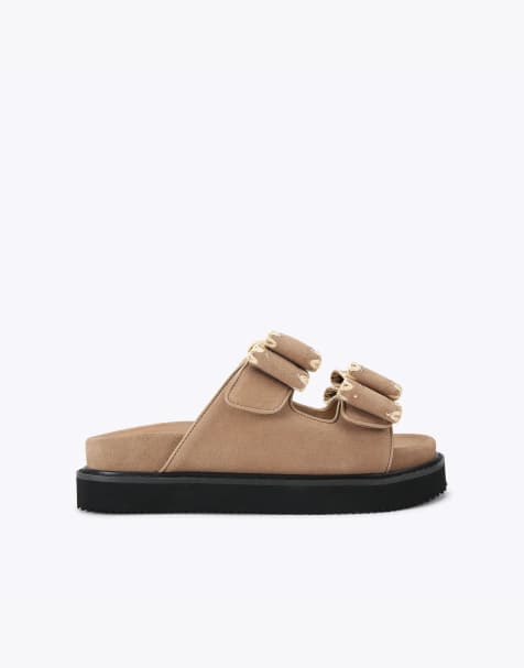 KG Kurt Geiger Robbie flat sandals in camel - view 1