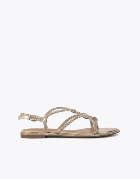 KG Kurt Geiger Roonie flat sandals in gold - view 1