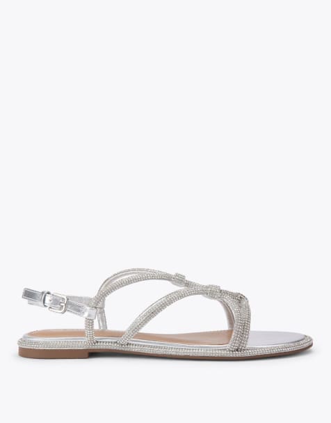 KG Kurt Geiger Roonie flat sandals in silver - view 1