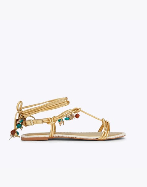 KG Kurt Geiger Roux flat sandals in gold combination - view 1