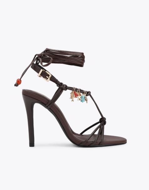 KG Kurt Geiger Roux heel heeled sandals in brown - view 1