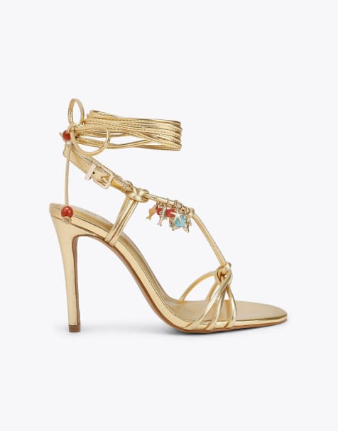 KG Kurt Geiger Roux heel heeled sandals in gold - view 1