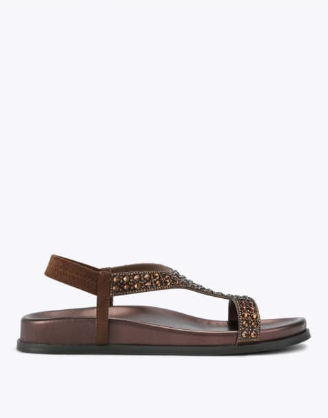 KG Kurt Geiger Rowe flat sandals in brown - view 1