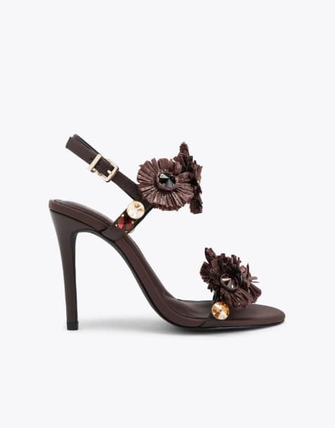 KG Kurt Geiger Roxie heel heeled sandals in brown - view 1