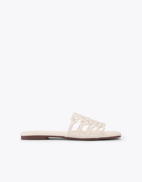 KG Kurt Geiger Royale flat sandals in bone - view 1
