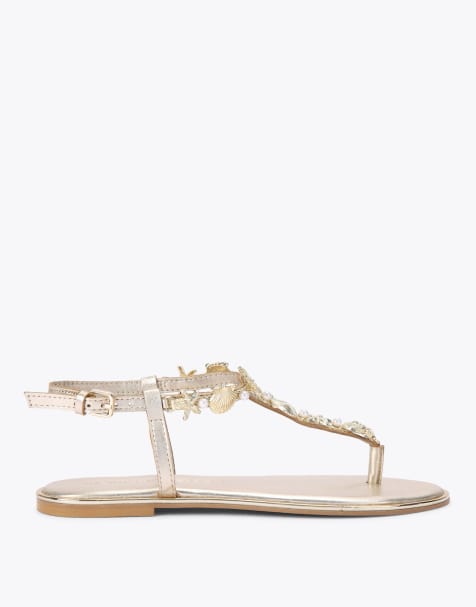 KG Kurt Geiger Rudy flat sandals in gold - view 1