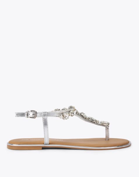 KG Kurt Geiger Rudy flat sandals in silver - view 1