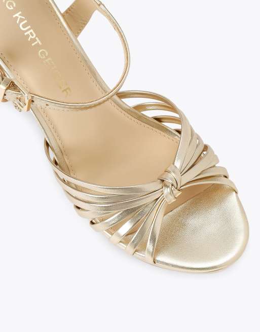 KG Kurt Geiger Signal platform heeled sandals in gold, 4 of 4