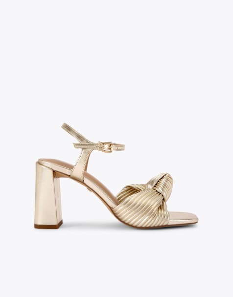 KG Kurt Geiger Signet heeled sandals in gold - view 1