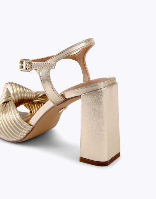 KG Kurt Geiger Signet heeled sandals in gold, 4 of 4