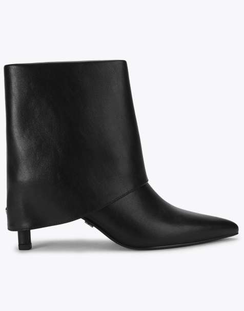 KG Kurt Geiger Sleek cuff mid ankle boots in black - view 1