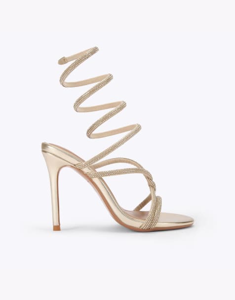 KG Kurt Geiger Sloane heeled sandals in gold - view 1