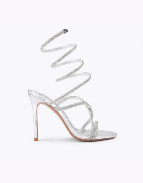 KG Kurt Geiger Sloane heeled sandals in silver - view 1