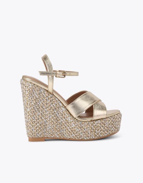 KG Kurt Geiger Songbird heeled sandals in gold combination - view 1
