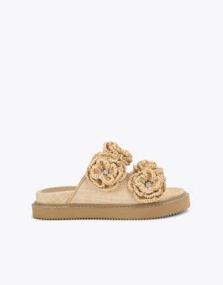  Sonnet footbed flat sandals in beige combination