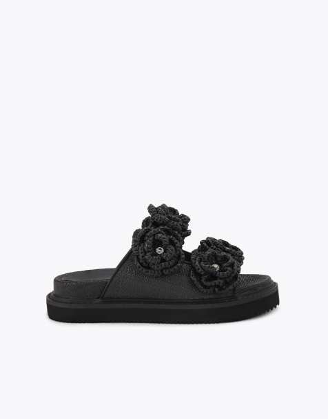 KG Kurt Geiger Sonnet footbed slippers in black combination - view 1