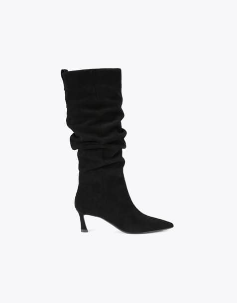 KG Kurt Geiger Stark rouche knee boots in black - view 1