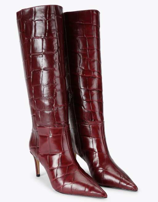 KG Kurt Geiger Strict high boot knee boots in wine, 2 of 4