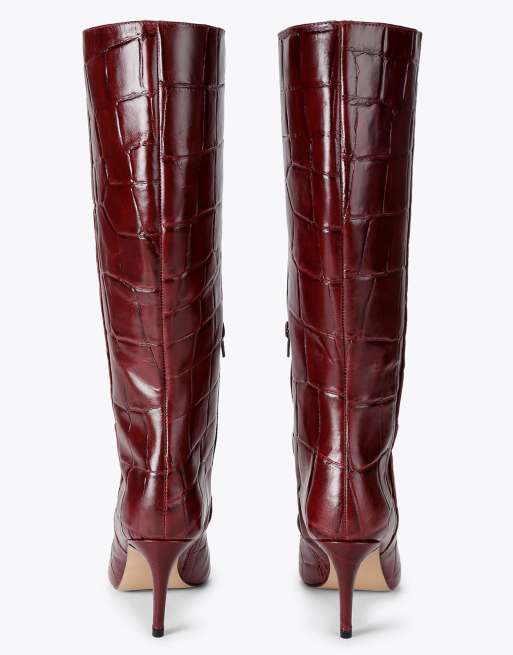 KG Kurt Geiger Strict high boot knee boots in wine, 3 of 4