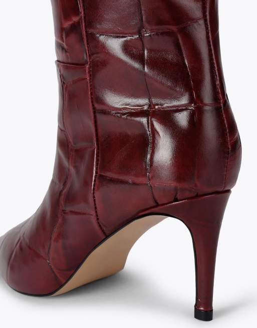 KG Kurt Geiger Strict high boot knee boots in wine, 4 of 4