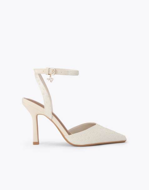 KG Kurt Geiger Sugar pearl heeled sandals in cream combination - view 1