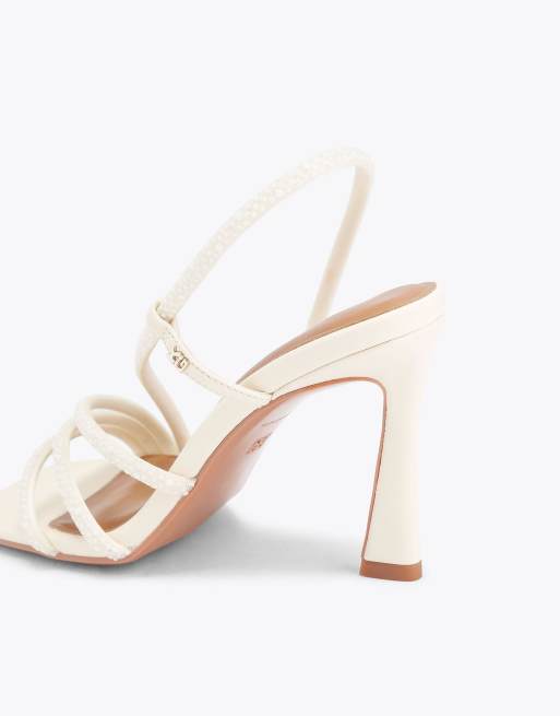 KG Kurt Geiger Sweetie pearl heeled sandals in white comb, 3 of 4