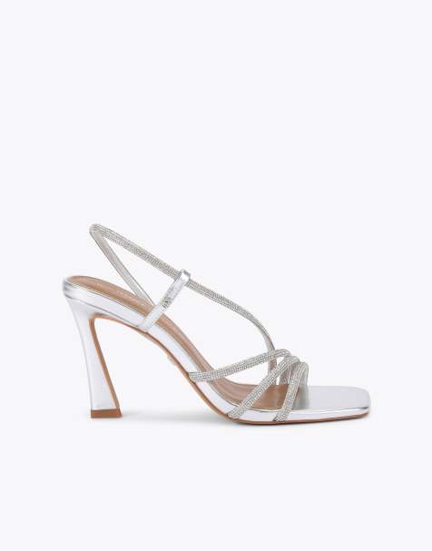 KG Kurt Geiger Sweetie sandal gem heeled sandals in silver combination - view 1