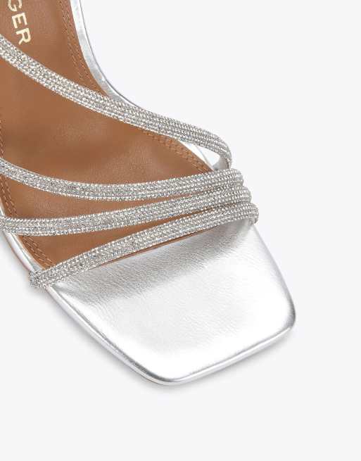 KG Kurt Geiger Sweetie sandal gem heeled sandals in silver combination, 3 of 4