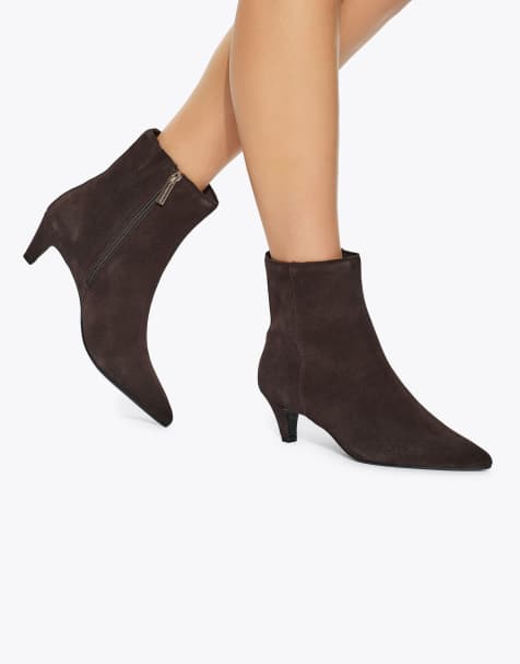 KG Kurt Geiger Tansy low ankle boots in brown suede - view 1