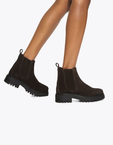 KG Kurt Geiger Teddy low ankle boots in brown suede - view 1