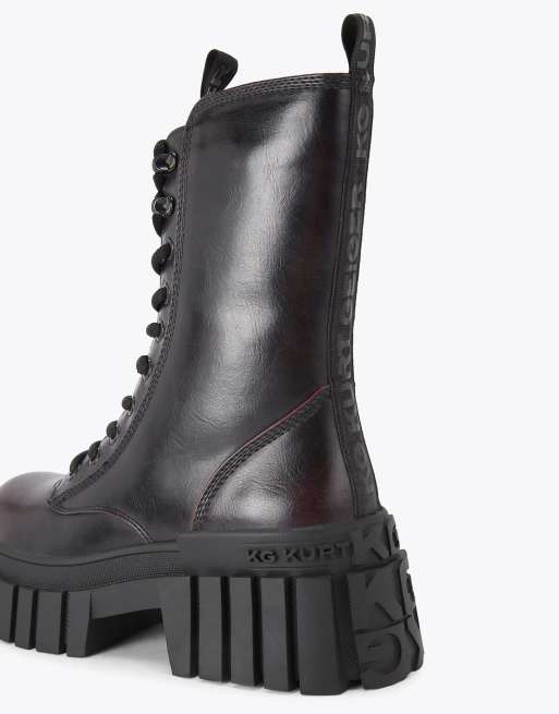 KG Kurt Geiger Tegan lace up low ankle boots in wine, 3 of 4