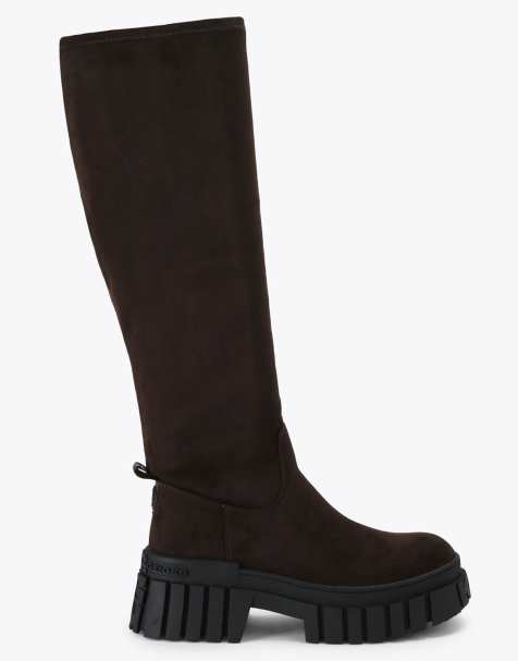 KG Kurt Geiger Tegan sock knee2 knee boots in brown - view 1