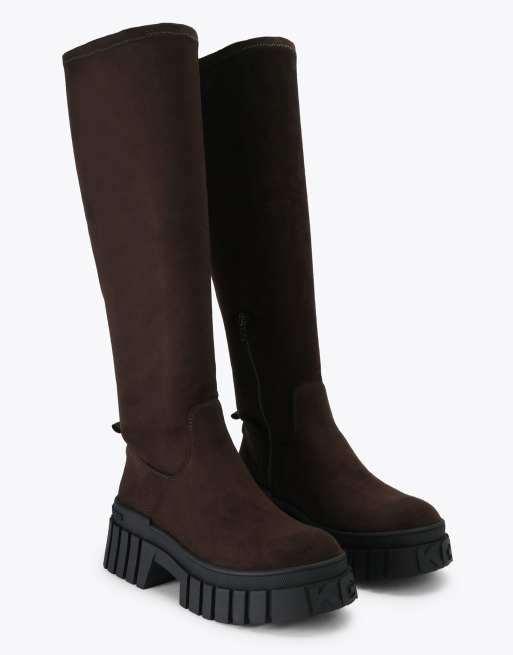 KG Kurt Geiger Tegan sock knee2 knee boots in brown, 2 of 4
