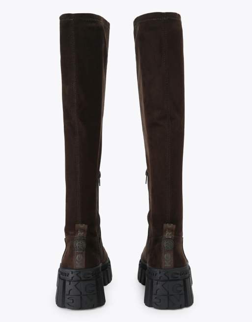 KG Kurt Geiger Tegan sock knee2 knee boots in brown, 3 of 4