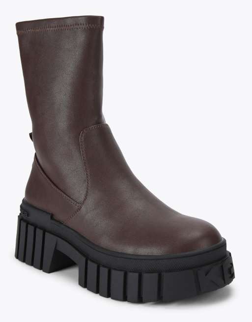 KG Kurt Geiger Tegan sock2 low ankle boots in brown, 2 of 4
