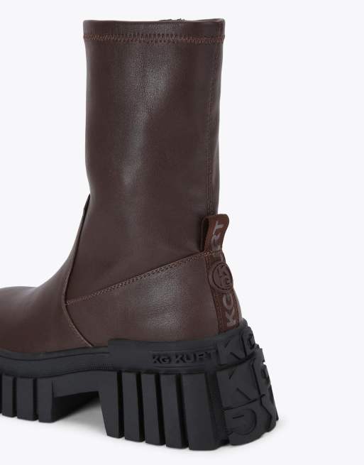 KG Kurt Geiger Tegan sock2 low ankle boots in brown, 3 of 4