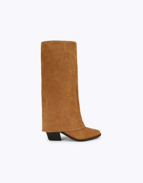 KG Kurt Geiger Telling2 knee boots in tan suede - view 1