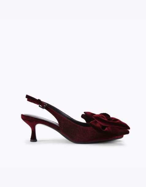KG Kurt Geiger Tilly bow heeled shoes in wine - view 1