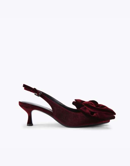KG Kurt Geiger Tilly bow heeled shoes in wine, 2 of 4
