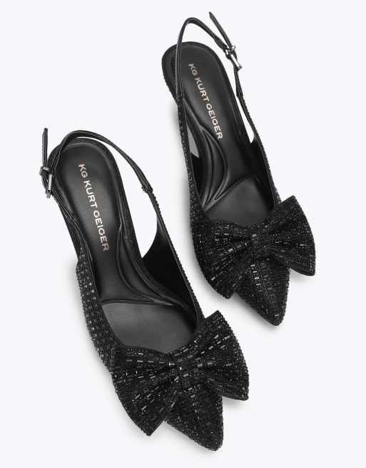 KG Kurt Geiger Tilly jewel bow heeled shoes in black, 2 of 4