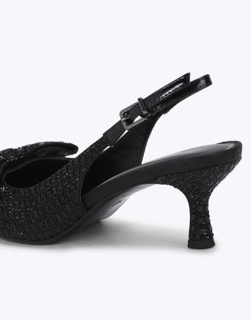 KG Kurt Geiger Tilly jewel bow heeled shoes in black, 3 of 4