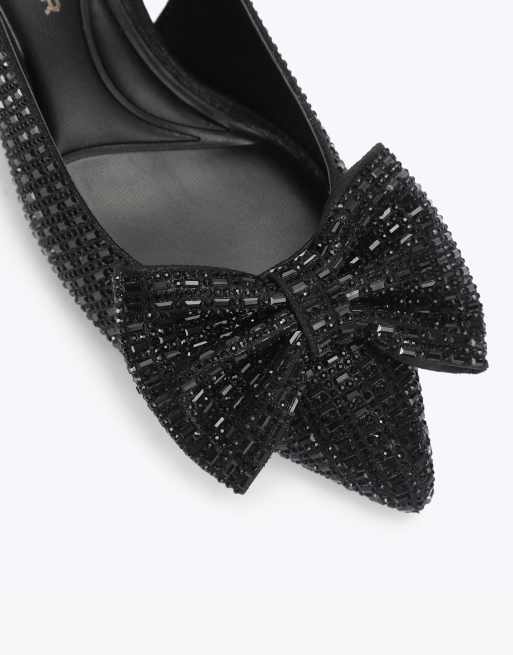 KG Kurt Geiger Tilly jewel bow heeled shoes in black, 4 of 4