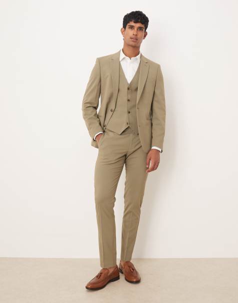 Khaki-farvede skinny habitbukser fra ASOS DESIGN - view 1