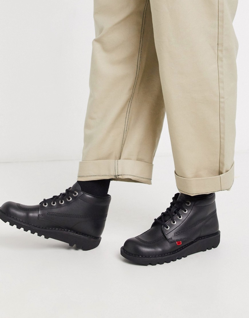 Kick hi støvler i sort læder fra Kickers