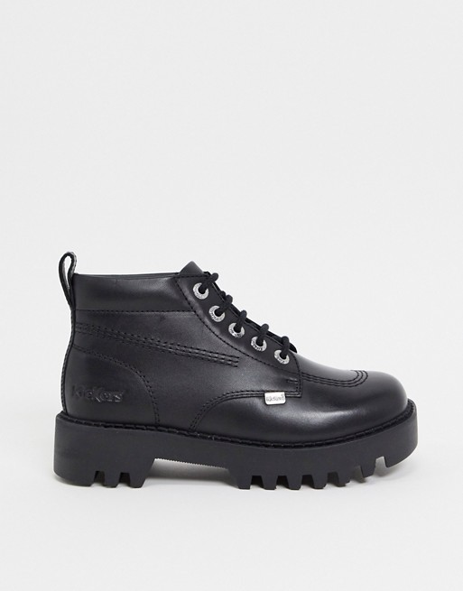 Kickers Kizziie High chunky ankle boots in black