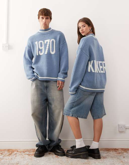 Kickers 1970 graphic sweater in real teal | ASOS