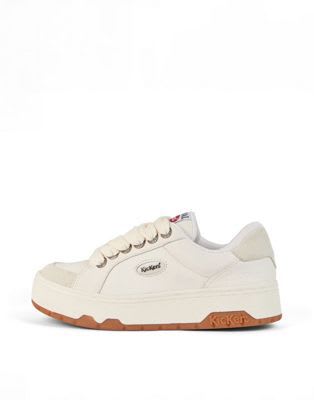 Kickers 70 Lo Leather Trainer in White